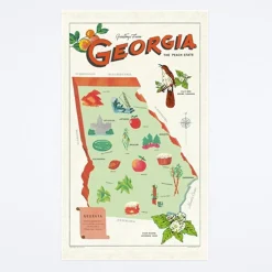 Georgia Map Tea Towel