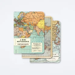 Vintage World Maps Mini Notebook Set